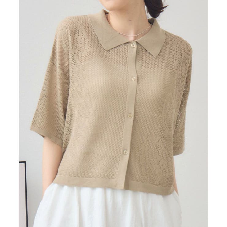 BEG0 | ペイズリー柄メッシュカーデ | RETRO GIRL