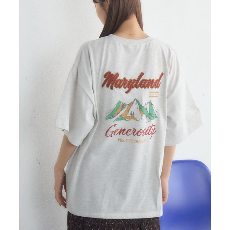 P/WHT | バックプリントBIGTEE | RETRO GIRL
