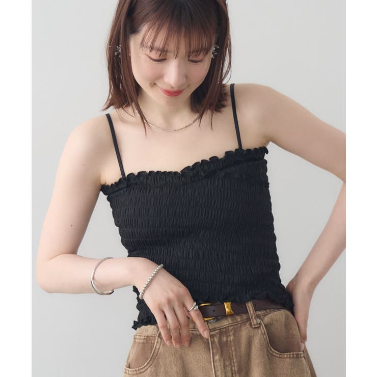 BLK1 | クロスシャーリングカップ付キャミ | RETRO GIRL