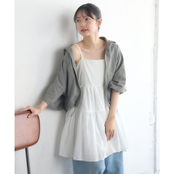 WHT2 | 【新色追加】コットンレースレイヤードOP | RETRO GIRL