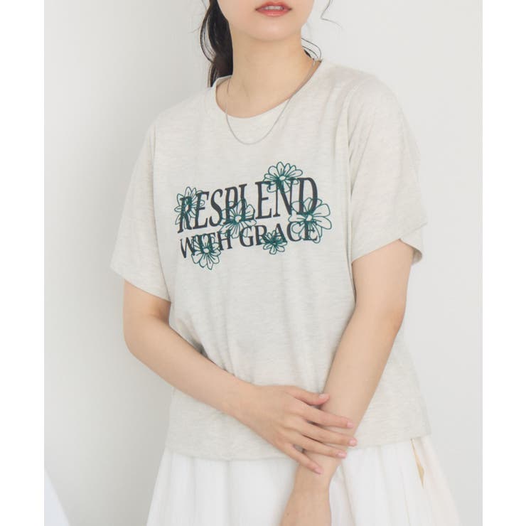 GRY0 | 花刺繍チビTEE | RETRO GIRL