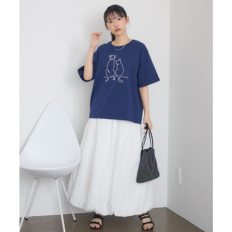 コード刺繍アニマルTEE | RETRO GIRL | 詳細画像10 