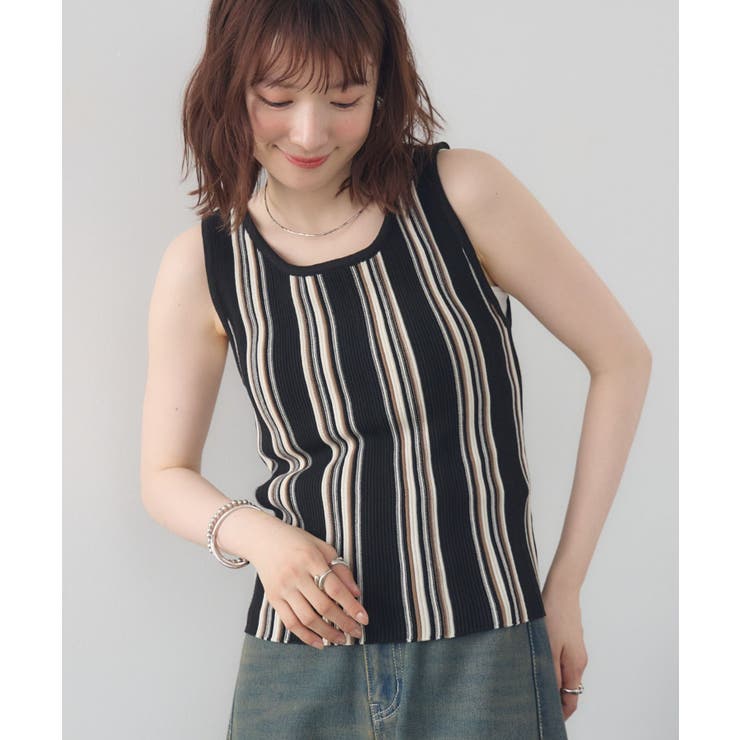 P/BLK | マルチストライプNTタンク | RETRO GIRL