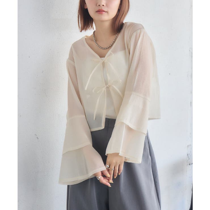 WHT4 | フリルスリーブリボンBL | RETRO GIRL