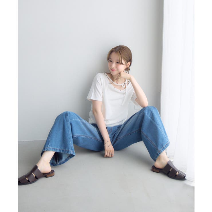 ネックリボン半袖カットソー | RETRO GIRL | 詳細画像7 