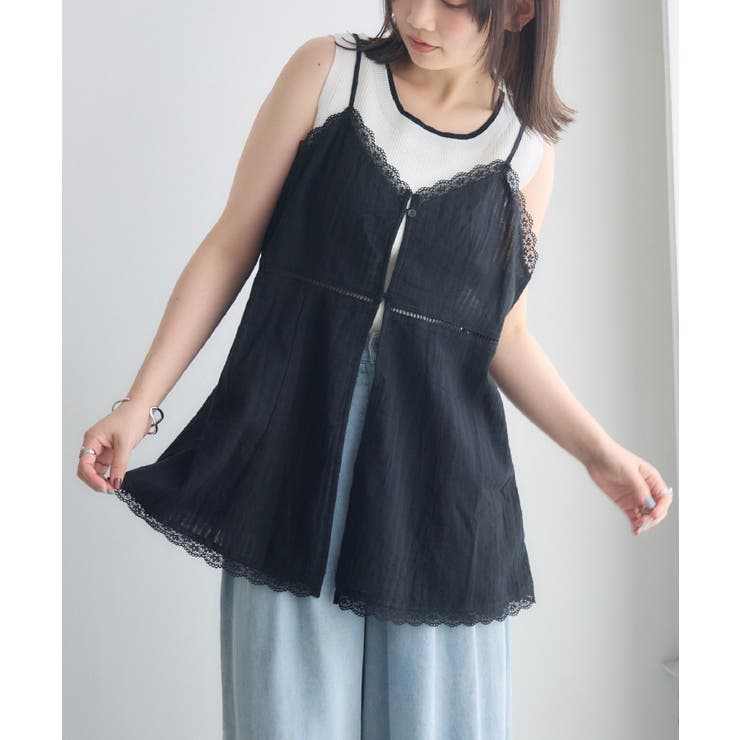 BLK1 | アシメヘムキャミビスチェ | RETRO GIRL