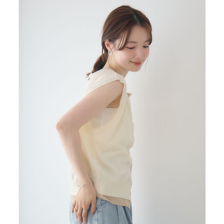 フェイクレイヤードニットベスト | RETRO GIRL | 詳細画像14 