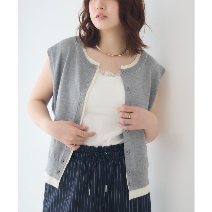 GRY0 | フェイクレイヤードニットベスト | RETRO GIRL