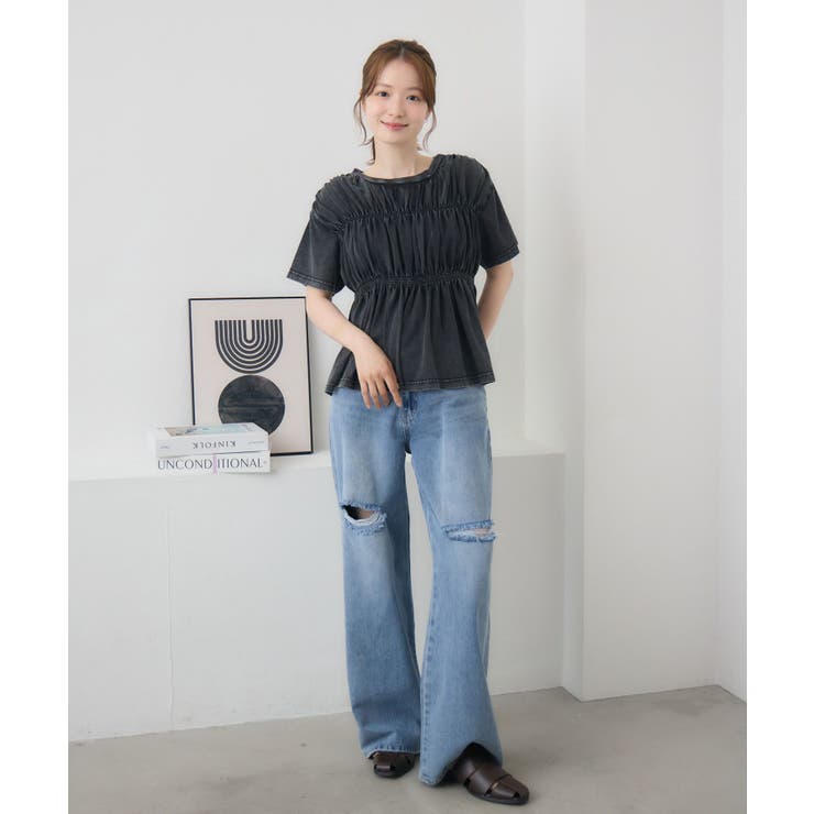 シャーリングデザインTシャツ | RETRO GIRL | 詳細画像6 