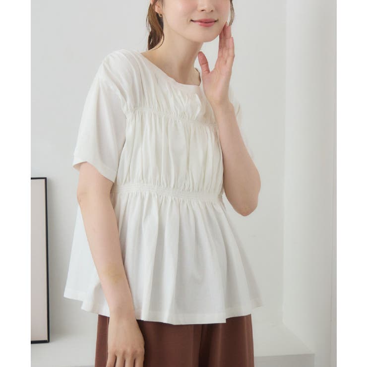WHT3 | シャーリングデザインTシャツ | RETRO GIRL