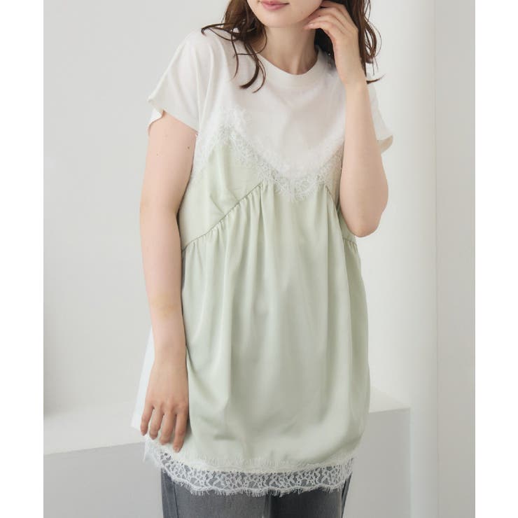 GRN0 | サテンキャミドッキングTEE | RETRO GIRL
