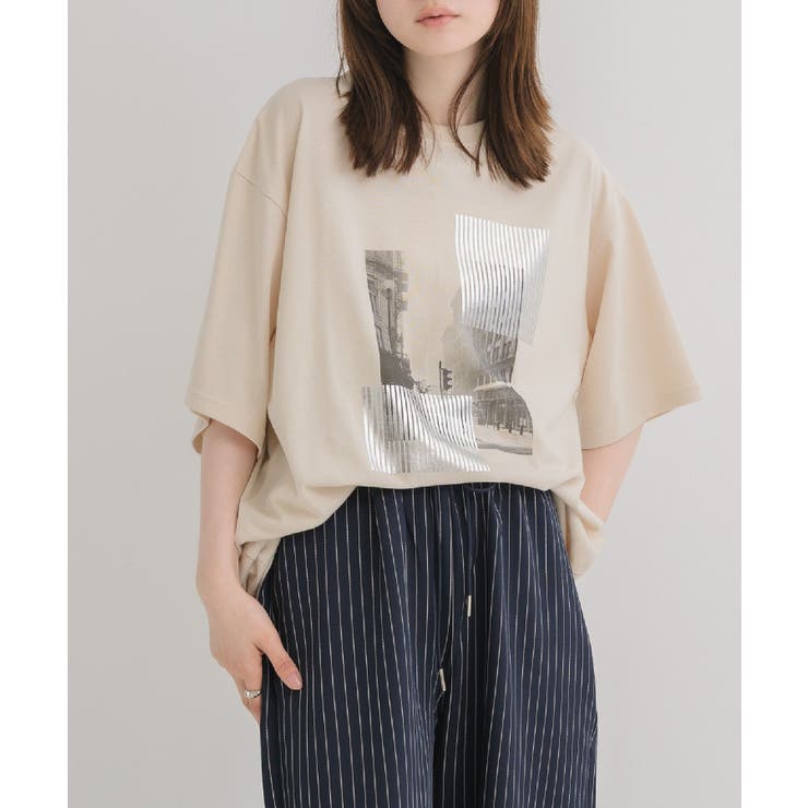 BEG0 | 箔プリントビッグTシャツ | RETRO GIRL