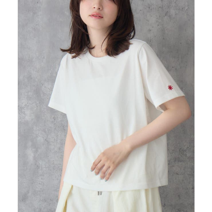 WHT2 | チビロゴ刺繍コンパクトTシャツ | RETRO GIRL