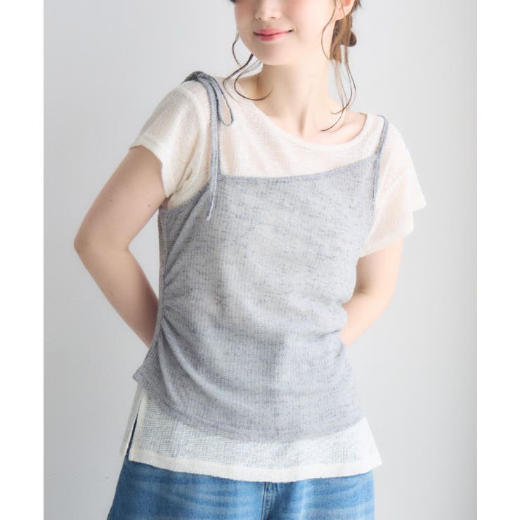 GRY0 | 【セットアイテム】肩リボンキャミ×カットセット | RETRO GIRL