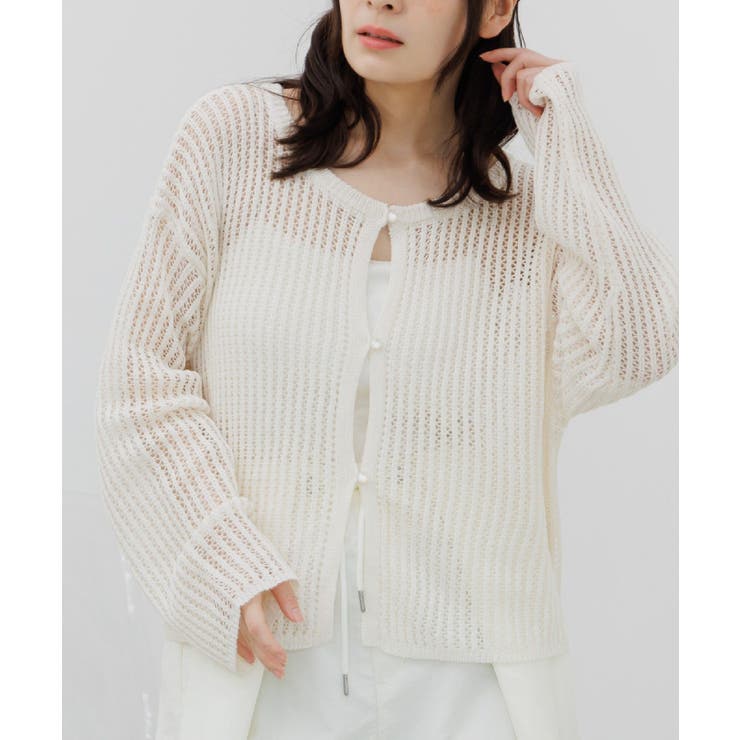 WHT2 | メッシュニットカーディガン | RETRO GIRL