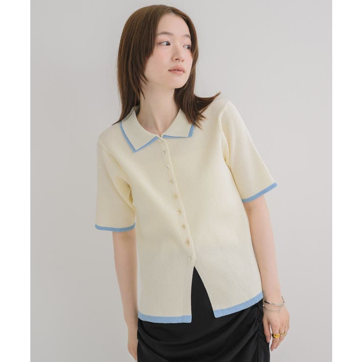 配色５分袖カーディガン | RETRO GIRL | 詳細画像12 