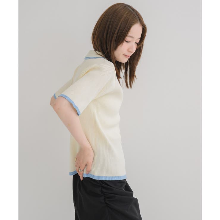 配色５分袖カーディガン | RETRO GIRL | 詳細画像15 