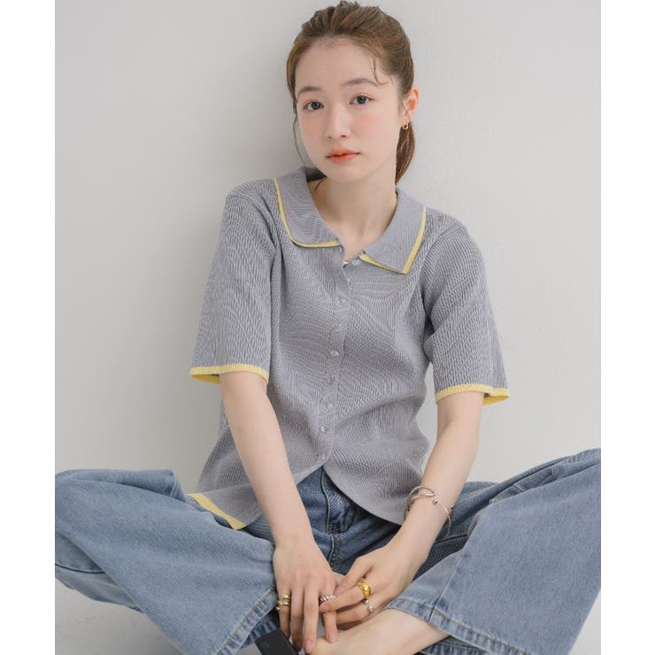 配色５分袖カーディガン | RETRO GIRL | 詳細画像24 