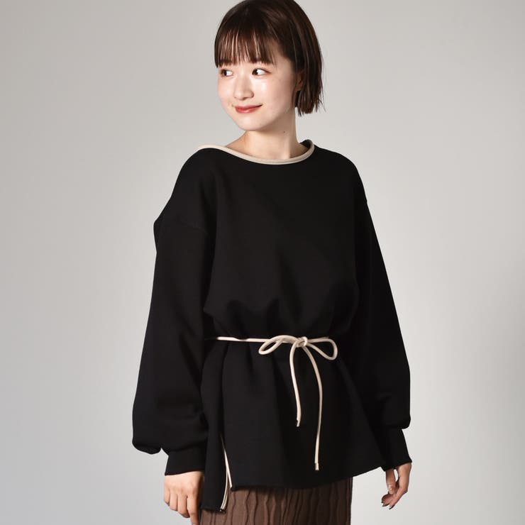 ベルト付きチェックハーフコート アウター オーバーサイズ[品番