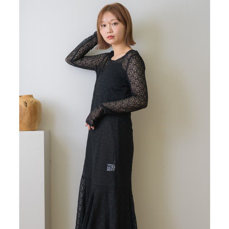 レースレイヤードロングOP | RETRO GIRL | 詳細画像13 