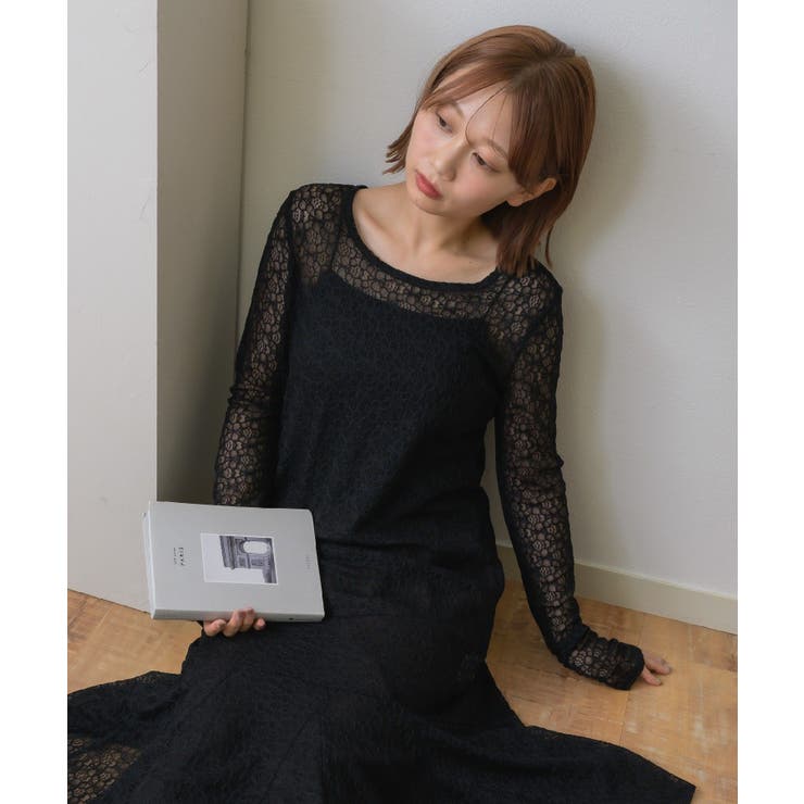 レースレイヤードロングOP | RETRO GIRL | 詳細画像4 