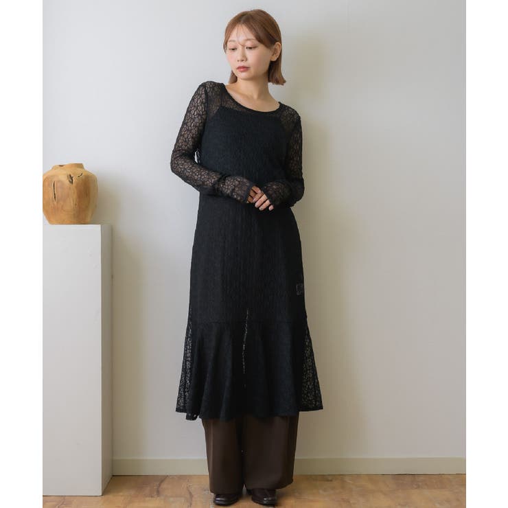 レースレイヤードロングOP | RETRO GIRL | 詳細画像5 