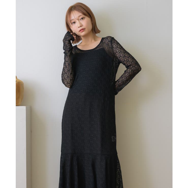 レースレイヤードロングOP | RETRO GIRL | 詳細画像9 