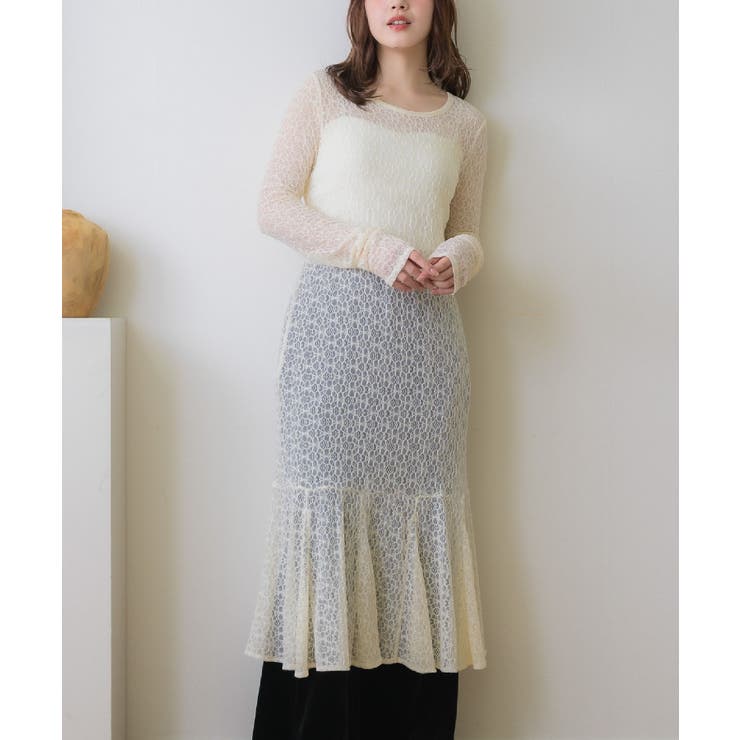 WHT4 | レースレイヤードロングOP | RETRO GIRL