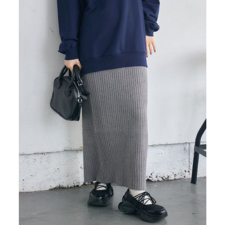 GRY0 | リブニットナローSK | RETRO GIRL