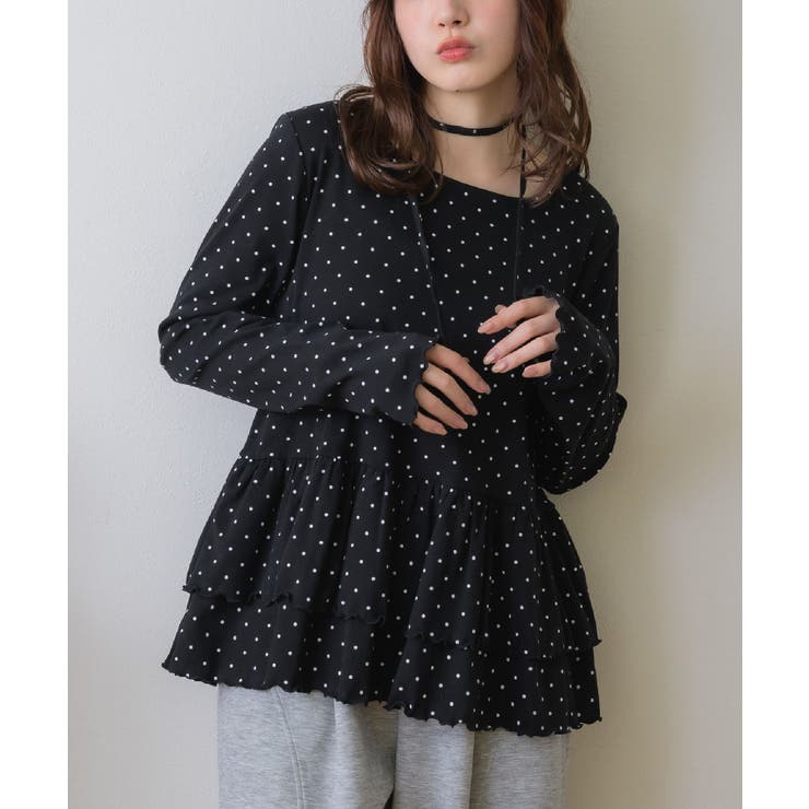 BLK1 | 裾フリルカットソー | RETRO GIRL