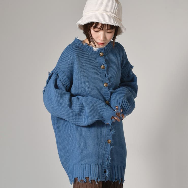 ◇RETRO GIRL◇ 2WAYダメージニット[品番：RTGW0002488]｜RETRO GIRL