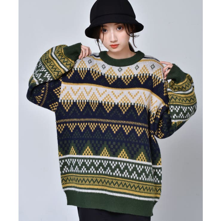■RETRO GIRL■ ノルディック柄ニット[品番：RTGW0004910]｜RETRO  GIRL（レトロガール）のレディースファッション通販｜SHOPLIST（ショップリスト）