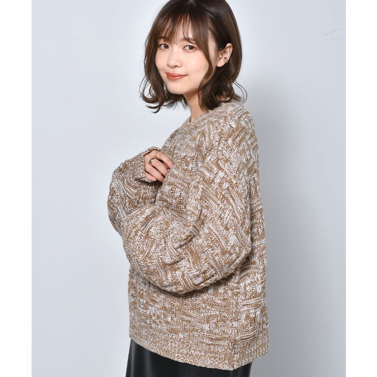 □RETRO GIRL□ 柄編みメランジニット[品番：RTGW0004980]｜RETRO GIRL