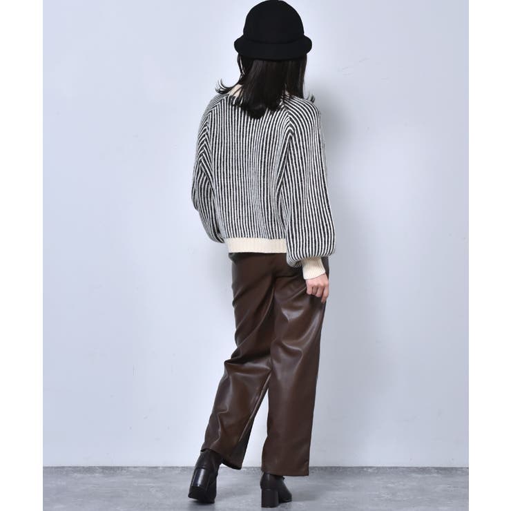 ■RETRO GIRL■ 配色リブ編みニット | RETRO GIRL | 詳細画像14 