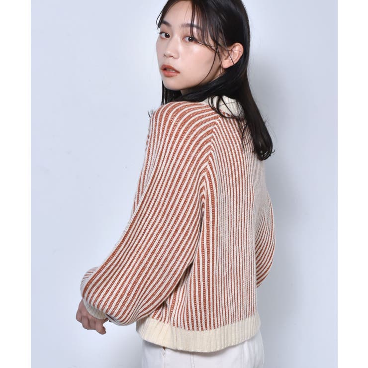 ■RETRO GIRL■ 配色リブ編みニット | RETRO GIRL | 詳細画像4 