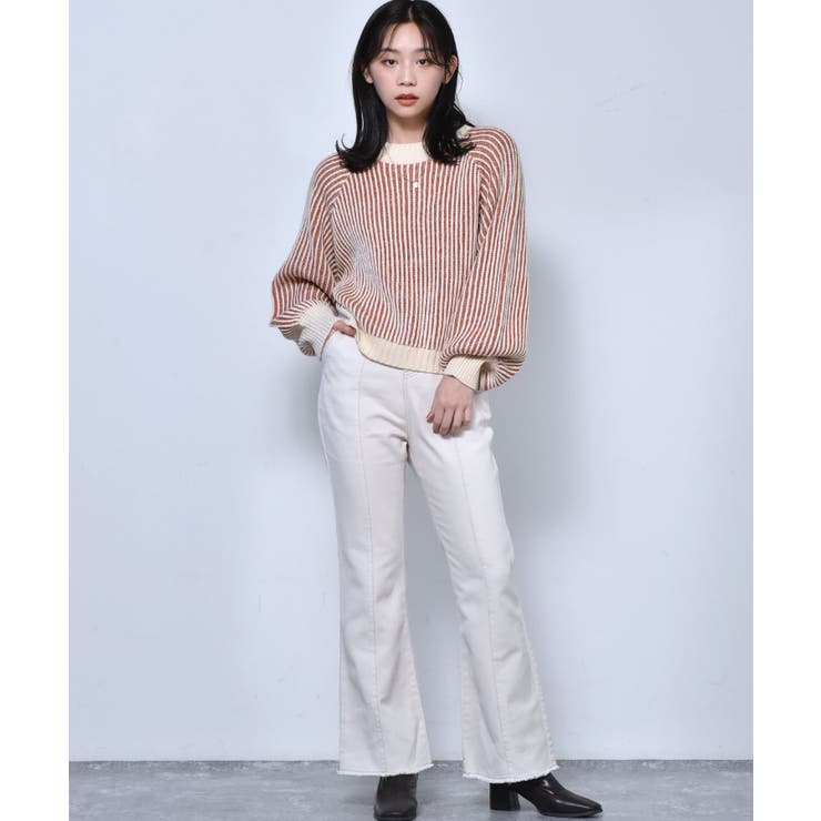 ■RETRO GIRL■ 配色リブ編みニット | RETRO GIRL | 詳細画像6 