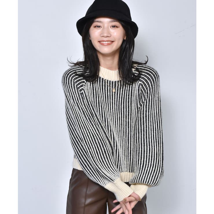 ■RETRO GIRL■ 配色リブ編みニット | RETRO GIRL | 詳細画像7 