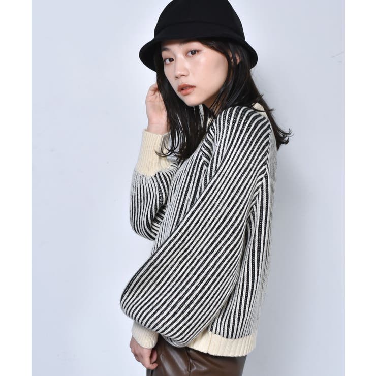 ■RETRO GIRL■ 配色リブ編みニット | RETRO GIRL | 詳細画像8 