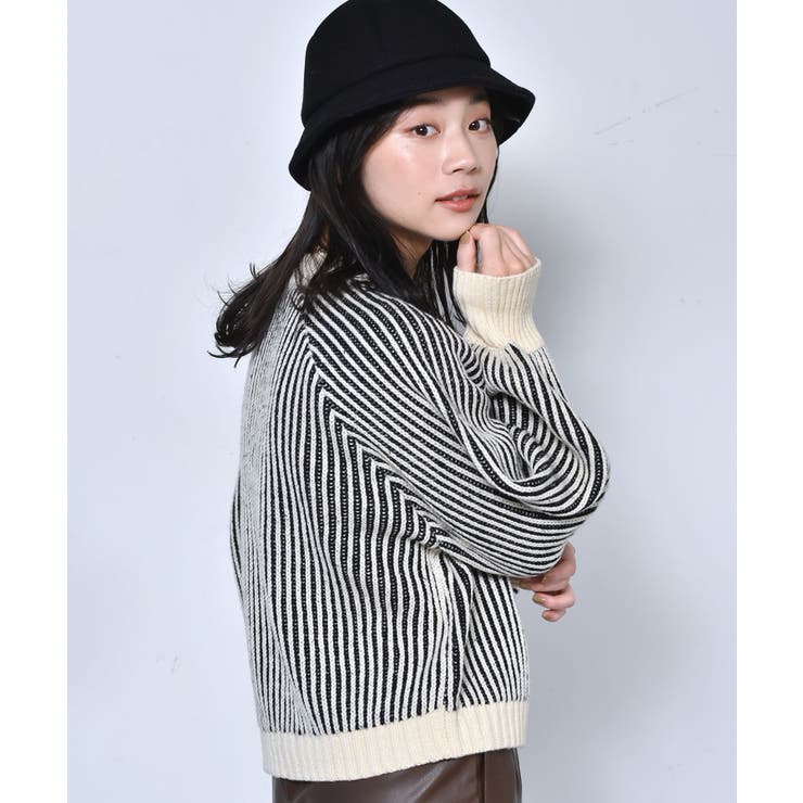 ■RETRO GIRL■ 配色リブ編みニット | RETRO GIRL | 詳細画像9 