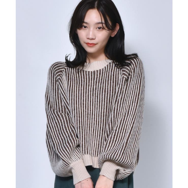 P/BRN | ■RETRO GIRL■ 配色リブ編みニット | RETRO GIRL