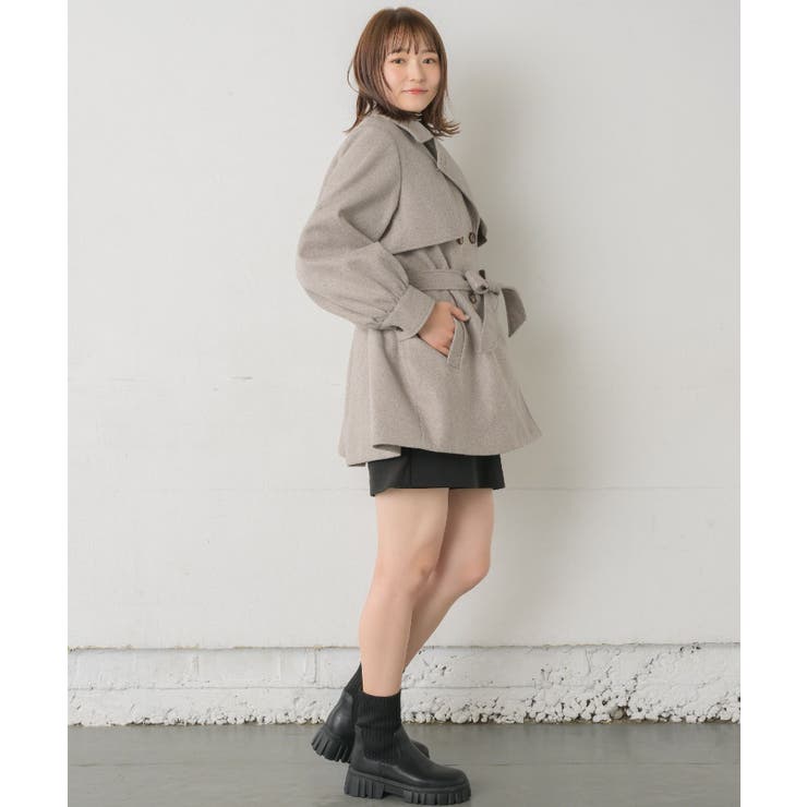 共ベルト付ケープコート | RETRO GIRL | 詳細画像21 
