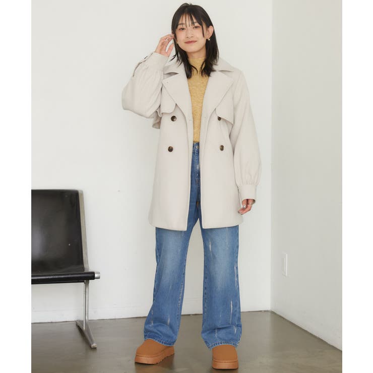 共ベルト付ケープコート | RETRO GIRL | 詳細画像4 