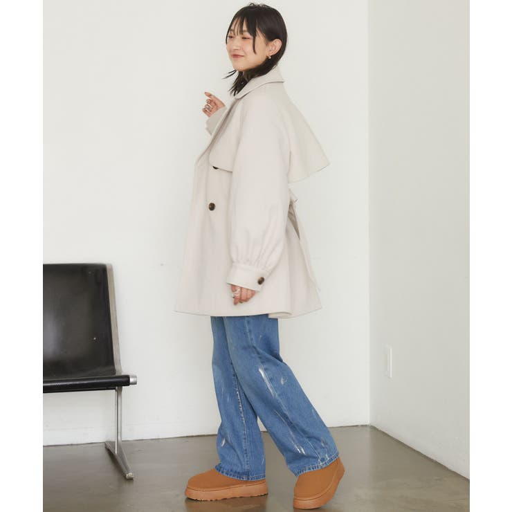共ベルト付ケープコート | RETRO GIRL | 詳細画像6 