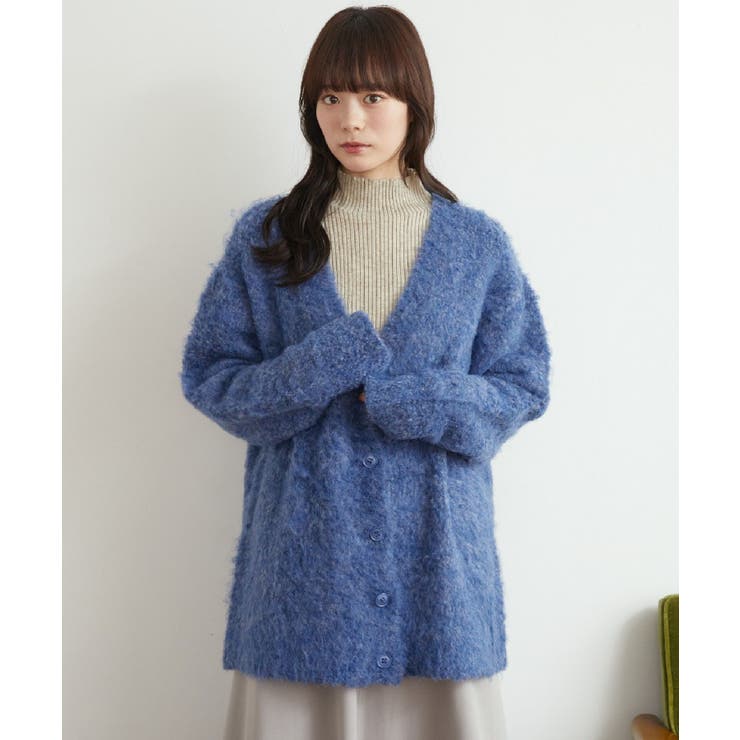 起毛ブークレBIGカーデ 【レトロガール】ビッグニットカーディガン