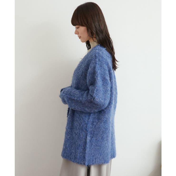 起毛ブークレBIGカーデ ビッグニットカーディガン ロングカーディガン