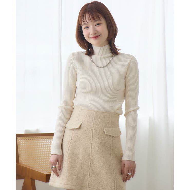 【WEB限定カラー追加】リブハイネックニット | RETRO GIRL | 詳細画像15 
