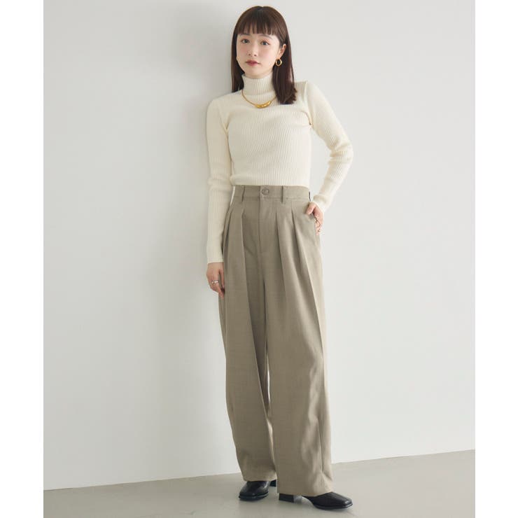 WEB限定カラー追加】リブハイネックニット[品番：RTGW0007328