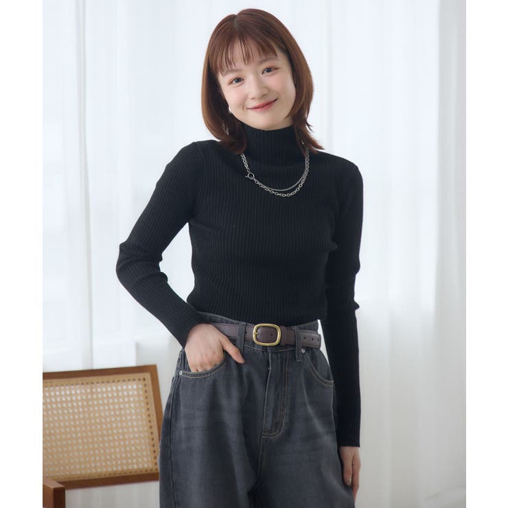 【WEB限定カラー追加】リブハイネックニット | RETRO GIRL | 詳細画像31 