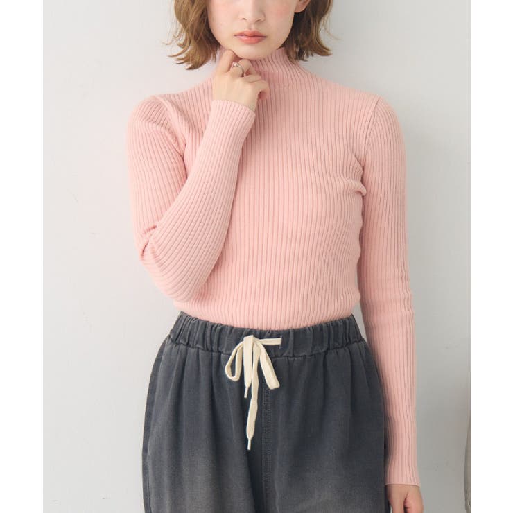 WEB限定カラー追加】リブハイネックニット[品番：RTGW0007328