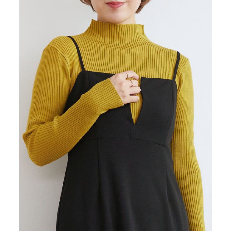 YEL0 | 【WEB限定カラー追加】リブハイネックニット | RETRO GIRL